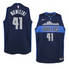 Dirk Nowitzki Youth Statement Jersey 2017-18 Dallas Mavericks #41 Nike Swingman -Statement Edition