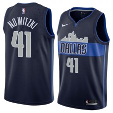 Men's 2017-18 Dallas Mavericks #41 Nike Swingman Navy Dirk Nowitzki Statement Jersey