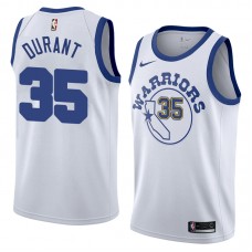 Men's 2017-18 Golden State Warriors #35 Kevin Durant Hardwood Classics Swingman Jersey white