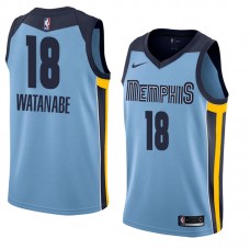 Men's 18-19 Memphis Grizzlies #18 Yuta Watanabe Nike Swingman Blue Statement Jersey