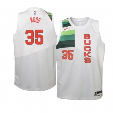 2018-19 White Youth Milwaukee Bucks Christian Wood Earned Edition Jersey