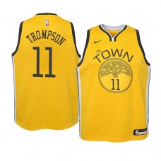 2018-19 Yellow Youth Golden State Warriors Klay Thompson Earned Edition Jersey