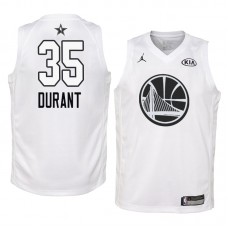 white Youth 2018 Game Swingman Golden State Warriors #35 Kevin Durant NBA All-Star Jersey