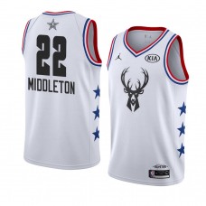 Milwaukee Bucks White Khris Middleton 2019 All-Star Game Swingman Finished Jersey Men's