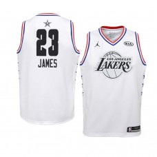 Los Angeles Lakers White LeBron James 2019 All-Star Game Swingman Jersey Youth