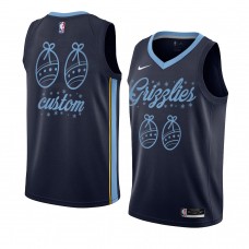 Men Memphis Grizzlies #00 Custom 2020 Christmas Night Navy Jersey