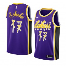 Men Los Angeles Lakers #17 Dennis Schroder 2020 Christmas Night Purple Jersey