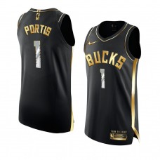 Milwaukee Bucks Bobby Portis Black Authentic Golden Edition Jersey 2020 Trade