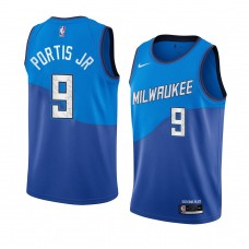 Milwaukee Bucks Bobby Portis Blue City Jersey 2020 Trade