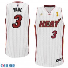 Dwyane Wade Miami Heat Trophy Ring Banner Swingman Jersey-White