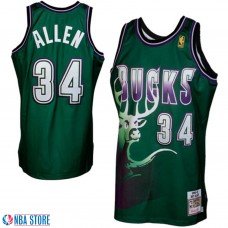 Mitchell & Ness Ray Allen Milwaukee Bucks #34 1996-1997 Throwback Authentic Green Jersey