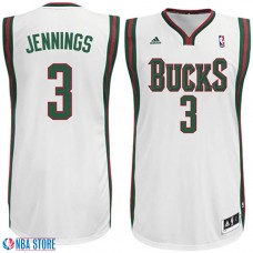 Brandon Jennings Milwaukee Bucks Revolution 30 Swingman White Jersey