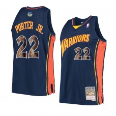 Golden State Warriors 2021 Andrew Wiggins snakeskin Hardwood Classics Jersey Navy