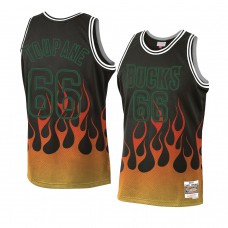 Milwaukee Bucks Axel Toupane Flames Swingman Jersey Black