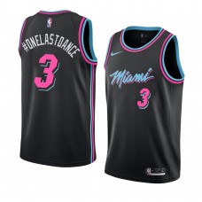 Men's Miami Heat #3 Dwyane Wade Black Vice Night Jersey