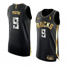 Bucks Bobby Portis 2021 NBA Finals Champions Authentic Golden Edition Jersey Black