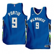 Bobby Portis Milwaukee Bucks City Edition 2022-23 Jersey Blue Men