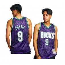 Milwaukee Bucks Bobby Portis Wild Life Hardwood Classics Jersey Purple