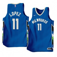 Brook Lopez Milwaukee Bucks City Edition 2022-23 Jersey Blue Men