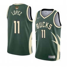 Milwaukee Bucks Brook Lopez 2021 NBA Finals Earned Jersey Green