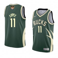 Milwaukee Bucks Brook Lopez 2021 NBA Playoffs Bound Jersey Green