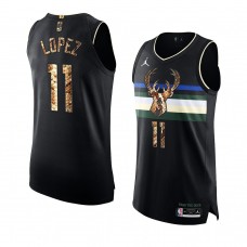 Milwaukee Bucks Brook Lopez Authentic Python Skin 2021 Exclusive Edition Jersey Black