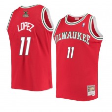 Milwaukee Bucks Brook Lopez Hardwood Classics Swingman Jersey Red