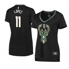 Milwaukee Bucks Brook Lopez Women's Statement Edition Replica Player Jersey Black