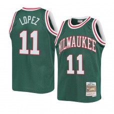 Milwaukee Bucks Brook Lopez Youth 1970-71 Hardwood Classics Jersey Green