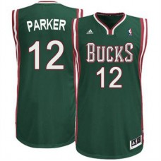 Milwaukee Bucks #12 Jabari Parker Revolution 30 Swingman Road Green Jersey