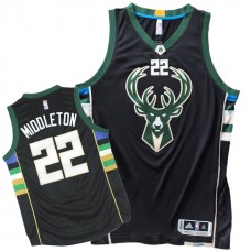 2015-16 Season Milwaukee Bucks #22 Khris Middleton New Jersey Black