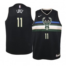 Youth Milwaukee Bucks Brook Lopez Black Jersey - Statement Edition