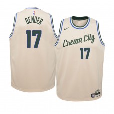 Youth Milwaukee Bucks Dragan Bender Cream Jersey - City Edition