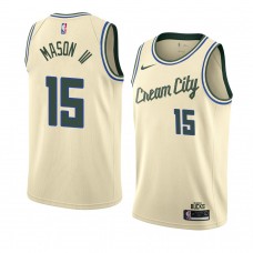 Men's Milwaukee Bucks Frank Mason III Cream Jersey - City Edition