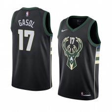 Men's 2018-19 Milwaukee Bucks #17 Pau Gasol Black Statement Jersey