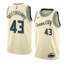 Men's Milwaukee Bucks Thanasis Antetokounmpo Cream Jersey - City Edition