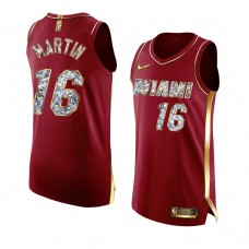 Caleb Martin Miami Heat 2022 NBA Playoffs Jersey Red Men