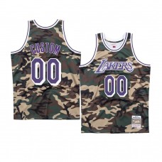 Los Angeles Lakers #00 Custom Camo Woodland Camo Jersey