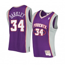 Phoenix Suns #34 Charles Barkley Hardwood Classics Authentic Jersey Purple