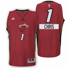 Miami Heat #1 Chris Bosh 2014-15 Christmas Day Big Logo Swingman Red Jersey