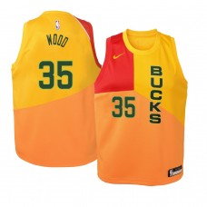 2018-19 Youth Milwaukee Bucks Christian Wood Name  City Edition Jersey Yellow