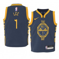 2018-19 Youth Golden State Warriors Damion Lee Name  City Edition Jersey Navy