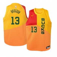 2018-19 Youth Milwaukee Bucks Malcolm Brogdon Name  City Edition Jersey Yellow