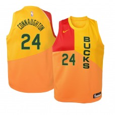 2018-19 Youth Milwaukee Bucks Pat Connaughton Name  City Edition Jersey Yellow