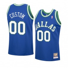 Dallas Mavericks Custom Hardwood Classics Authentic Jersey Blue