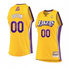 Los Angeles Lakers 2021 Custom snakeskin Hardwood Classics Jersey Gold