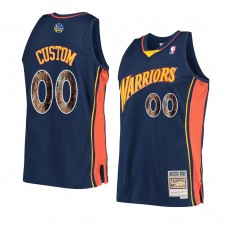 Golden State Warriors 2021 Custom snakeskin Hardwood Classics Jersey Navy