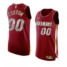 Custom Miami Heat 2022 NBA Playoffs Jersey Red Men