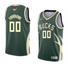 Milwaukee Bucks Custom 2021 NBA Playoffs Bound Jersey Green