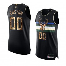 Milwaukee Bucks Custom Authentic Python Skin 2021 Exclusive Edition Jersey Black